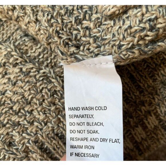 Jeanne Pierre‎ Womens Cable Knit Long Sleeve Tan Long Sweater With Pockets SMALL - Picture 6 of 6
